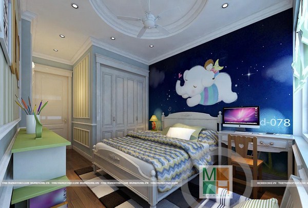 Phòng ngủ của trẻ căn hộ Mandarin Garden phong cách tân cổ điển